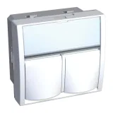 Schneider Electric ALB45384 Лицевая плата Altira для 2 модулей 2xS-One RJ45, белый