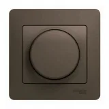 Светорегулятор поворотно-нажимной Schneider Electric GLOSSA, 600 Вт, шоколад