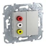 Schneider Electric MGU5.431.30ZD 3-RCA розетка, алюминий