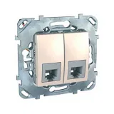 Schneider Electric MGU5.9191.25ZD розетка телефонная двойная 2×RJ12, бежевый