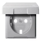 Schneider Electric Merten System M накладка на розетку MTN2341-0460, алюминий, с заземлением, с откидной крышкой