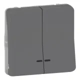Schneider Electric MUR35228 двойная кнопка звонка с подсветкой, антрацит, Mureva S
