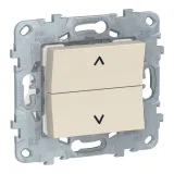 Schneider Electric UNICA NEW NU520744 Выключатель для жалюзи, без фиксации, 2-клавишный, бежевый