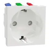 Schneider Electric NU305718 UNICA MODULAR розетка с заземлением, со шторками, с быстрозажимными клеммами, 16 А, 250 В, 2 модуля, белая
