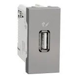 Schneider Electric NU342830 розетка USB Unica Modular, 5 В, 1000 мА, 1 модуль, алюминий
